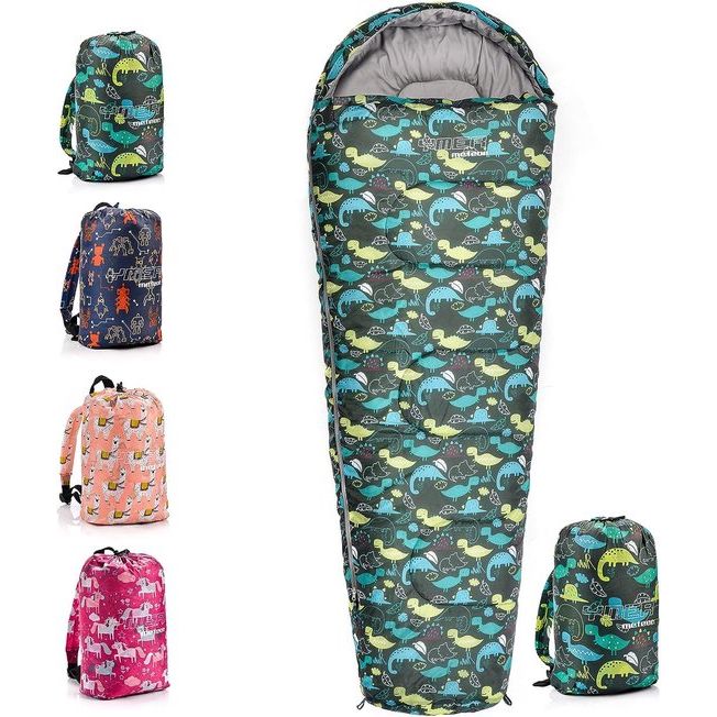 Premium kinderslaapzak met rugzak, ultralichte kinderhuttenslaapzak, comfortabel voor jongeren, camping, dekenslaapzak, slaapzak, mini-slaapzak