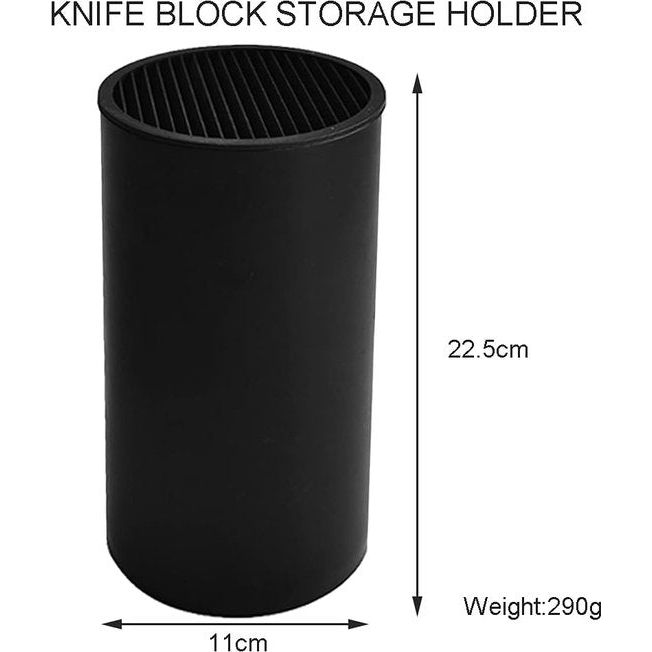 Messenblok, rond messenblok, messenhouder zonder mes, geschikt voor alle keukenmessen, houdt messen georganiseerd en schoon, 22,5 x 11 x 11 cm