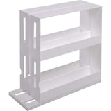 Kruidenrek, uittrekbaar, wit, draaibaar opbergsysteem voor specerijen en medicijnen, ruimtebesparend nisrek van kunststof, ideaal als kastinzet in keuken en badkamer, 27,5 x 10,5 x 28 cm
