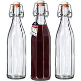 KADAX Universele fles met beugelsluiting, dichte beugelfles, vintage glazen fles, drinkfles, likeurfles, sapfles, beugelsluitfles (1000 ml, 3 stuks)