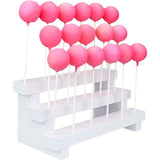 Cake Pop Stand Display Stand - Lollipop Houder 3 Tier Houten 17 Gaten Lollipop Display Stand voor Dessert Tafel Bruiloft Verjaardag Feest - Wit Inklapbaar - Past op 4mm Lollipop Sticks