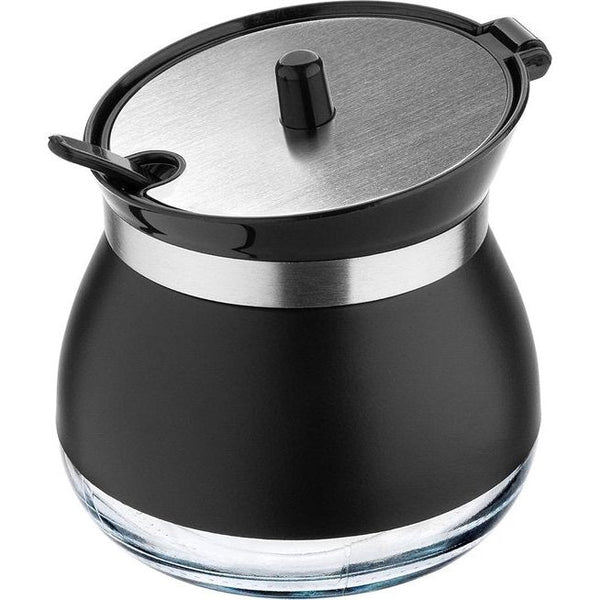 Keramische suikerpot, suikerpot, suikerpot met deksel en lepel, twee kleuren tafeldecoratie, eenvoudige porseleinen peper zout suikerpot-groen- suikerpot (Color : Grün, Size : Sugar Bowl) (Color : Grü