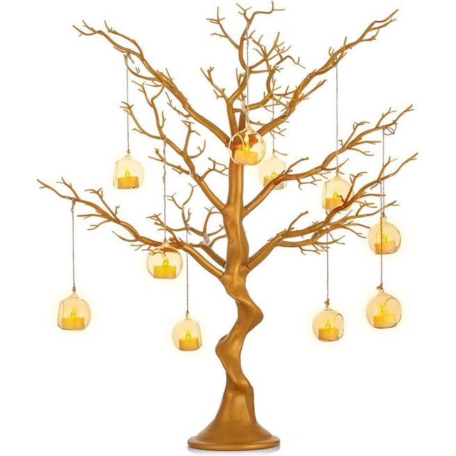 Kunstdecoratie boom wensboom kerstboom voor tafels bruiloft feest, perfect voor Pasen, oogstfeest, thuis, festival, feest, Kerstmis, bruiloft, receptietafel, decoratie, goud