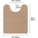 WC-mat met uitsparing, antislip, verdikt toilettapijt, zacht, standaard, wollig, microvezel, toilet, badtapijt, 50 x 60 cm (beige)