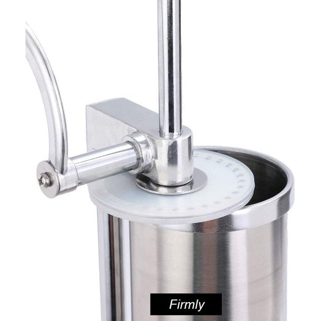 vMASTER FENG Sausage Filler, Horizontal Kitchen Aluminium Sausage Filling Machine with Suction Base Packed 4 Size Professional Filling Nozzles for Homemade Sausages