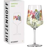 Sommerdauw #6 aperitief glas, kristalglas, 544 milliliter, groen, rood