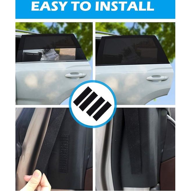 Autozonwering voor kinderen, universele zonneklep, autonet, zonwering voor de auto met gecertificeerde UV-voor zijruiten, meshmateriaal, beschermt passagiers, baby's, kinderen en huisdieren