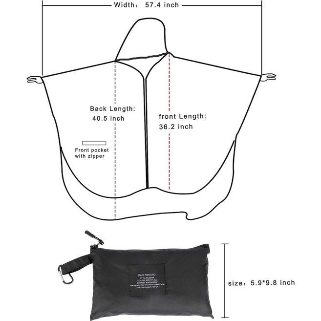 Regenponcho voor dames, uniseks, regencape, waterdicht, festival, regenjas, herbruikbaar, regenponcho, wandelen, fietsen, outdoor, multifunctionele regenjas met capuchon