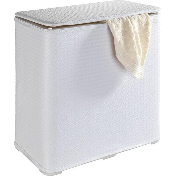 Wasmand Wanda - wasmand met deksel inhoud: 65 l, kunststof, 49 x 50 x 27 cm, wit