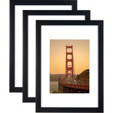 Scholar Tree Black Set van 3 fotolijsten met passe-partout, voor fotocertificaten, hangend of vrijstaand, ideaal voor collageen, portretten en oorkonden