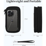 reisaccessoires organizertas, waterdichte reiskabelorganizer dubbellaags reiselektronica-accessoires voor USB-powerbank, kabel, SD-kaart (zwart)