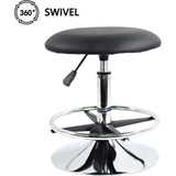 Vierkante draaikruk met wielen PU Leahter rolkruk in hoogte verstelbare kruk voor spa-salon massage wit