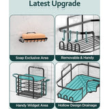 Doucheplank, doucheplank, zonder boren, driehoekige douchemand, hangend tot 10 kg draagvermogen, hoekrek, doucheplank, 4 stuks met 4 haken voor scheerapparaat, handdoek, borstel enz