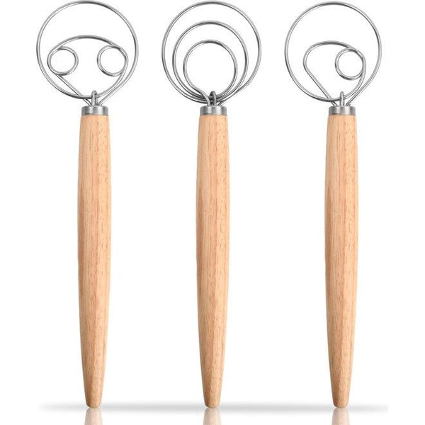 garde, Deense garde, 3 stuks, deegmixer, 33 cm, brooddeeg, garde, eiermixer voor keuken, brood, deeg, cake, gebak