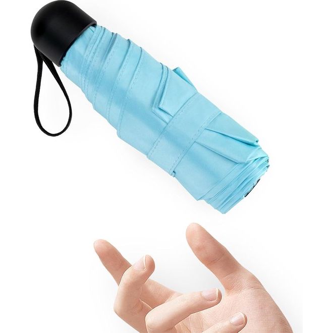 Mini Kleine Paraplu Zakparaplu met 6 Ribben, 260T Stof en Aluminium Paraplubak, Paraplu Compact Opvouwbaar Lichtgewicht Outdoor UV-bescherming Paraplu's