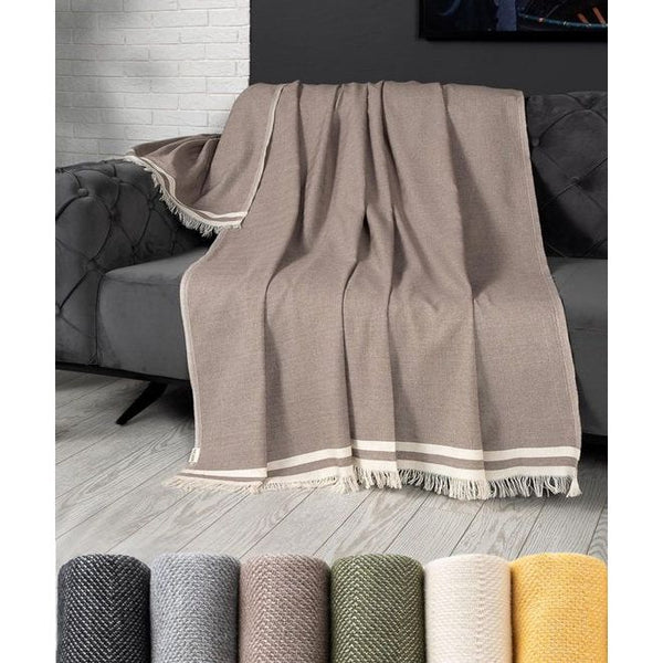 Bankdeken 170 x 230 cm, bruin - knuffeldeken pluizige deken voor slaapbank bankdeken banksprei deken