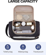 Toilettas voor dame - make-uptas - Uniek design - met grote opening - zwart