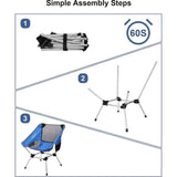 Campingstoelen Set van 2 opvouwbare campingstoelen Ultralicht Lichtgewicht tot 150 kg, klapstoel met draagtas voor buiten strand wandelen picknick
