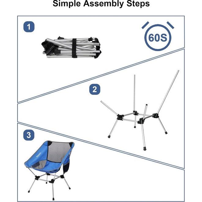Campingstoelen Set van 2 opvouwbare campingstoelen Ultralicht Lichtgewicht tot 150 kg, klapstoel met draagtas voor buiten strand wandelen picknick