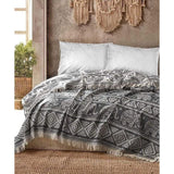 Premium sprei 100% katoen, Oeko-Tex®, bedsprei, woondeken, omkeerbare deken, sofadeken met patroon, extra groot 220 x 240 cm (olifant)