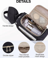 Toilettas voor dame - make-uptas - Uniek design - met grote opening - zwart