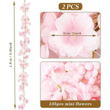 Bloemenslinger, 2 stuks, namaakkersenbloesem, bloemen, zijde, kersenbloesem, sakura, kersenbloesem, hangende wijnslinger, voor decoratie, Kerstmis, bruiloft, tuinfeest, roze
