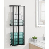 Heavy Duty Towel Rail Black - 2 Layer Towel Rail Bathroom Towel Rail Door for Bathroom High Capacity Towel Rail Wall 66 x 22.5 x 15 cm, Black