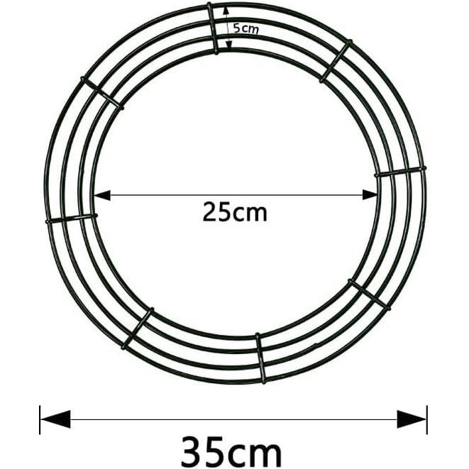 2 stks 35 cm Metalen Krans Frame Draad Krans Ringen voor Kerstmis Nieuwjaar Party Home Decor DIY Craft Supplies (groen)