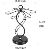 Tafelblad wijnglashouder, staand wijnrek, glashouder voor glaswerk of beker, metalen rek opslagdecoratie voor keukenbar restauranttafel, zwart met 6 sleuven