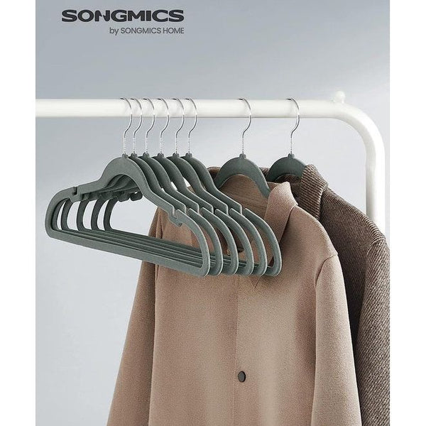 Kleiderbügel Samt 30 Stück grau