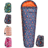 Premium kinderslaapzak met rugzak, ultralicht, comfortabele huttenslaapzak voor jongeren, camping, dekenslaapzak, mini-slaapzak