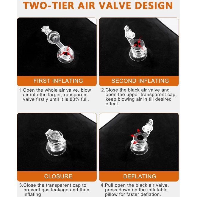 Venussen, opblaasbaar beenkussen, aderkussen voor de benen, comfortabel en draagbaar, bevordert de bloedsomloop, vermindert zwellingen, beenkussen, hoge positie (zwart)