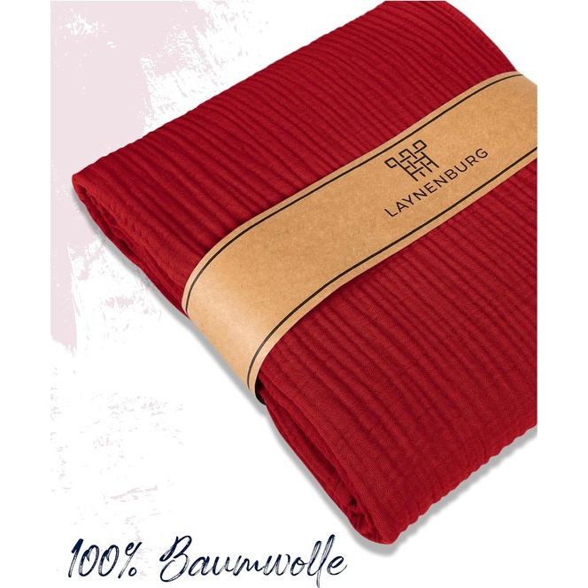 Premium mousseline sprei 180x220 cm - 100% katoen - extra zachte katoenen deken als knuffeldeken, bedsprei, sofa-overtrek, sofa-overtrek - warme bankdeken (bordeaux)