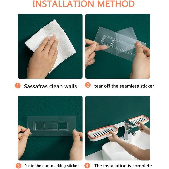 Shower Shelf Corner Shower Shelf No Drilling 180 Degree Rotation Shower Shelf for Hanging Long Lasting Adhesion Suitable for Kitchens and Bathroom Accessories 1 Piece White