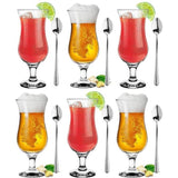 420 ml, set van 6, glas voor alcoholische cocktails, longdrinkglazen, cocktailglazen, drinkglazen, partyglazen, perfect voor thuis, restaurants, theelepels inbegrepen