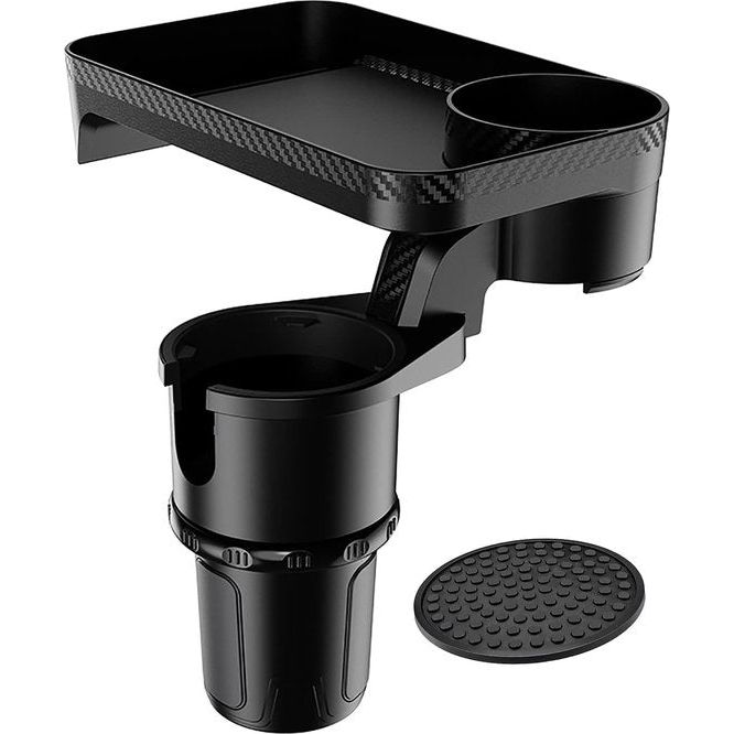 Autobekerhouder Uitbreidingsbakje Multifunctionele autobekerhouder Bevestigbaar bakje met 360° rotatie Afneembaar bakje Tafel Verstelbare basis