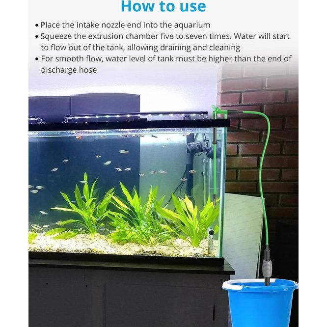 Aquarium waterwisselaar, grindreiniger voor aquarium, waterverversing en reiniging, handbediende stofzuiger, vloerreiniger