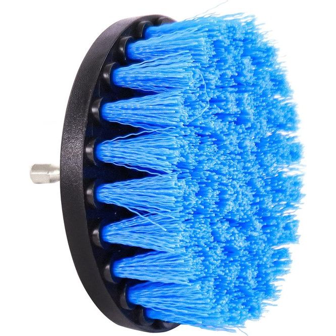 Krachtreinigingsborstels, 6-delige borstelopzetset, gezeste schacht, middelhard boorborstels voor tegels, keramiek, hout, kunststof, blauw middelhard, voor accu schroevendraaier en boormachine