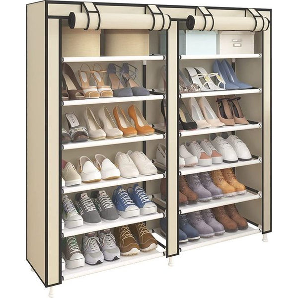 Stofdicht schoenenrek schoenenrek schoenenkast voor ca. 36 paar schoenen, Beige