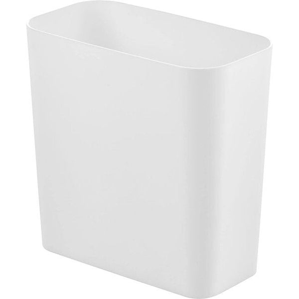 Prullenbak, rechthoekige cosmetica-emmer in elegant design, afvalemmer van kunststof, stabiele afvalbak, ook geschikt voor de keuken of werkkamer, wit