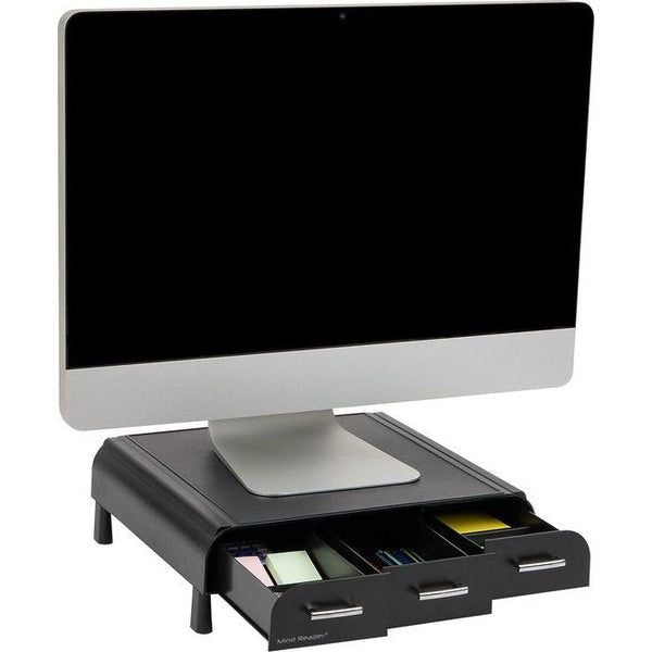 PC, laptop, IMAC monitorstandaard en bureau-organizer, 32,7 x 34,2 x 6,9 cm, zwart