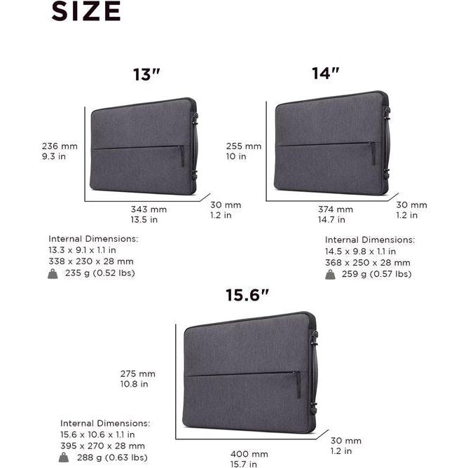 14 inch Laptop Urban Sleeve Case (waterafstotend), werkt met Chromebook (WWCB), grijs, 14 inch