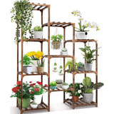 Indoor Outdoor Multi-Tier Flower Stand Grote Plantenrek Houten Hoge Multi-Tier Tuinplanken Houten Plantenhouder Plank voor Woonkamer Hoek Balkon Kantoor Gazon