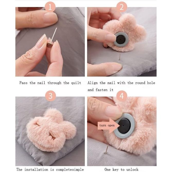 16 stuks pluche cartoon-dekbedclips, beddekenclips, beddekenhouder, anti-run, anti-slip klem, bedclip, dekbedovertrek, clips, quilt fixing