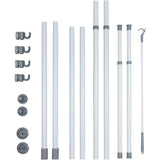 Basic Telescopisch kledingrek, verstelbaar opbergsysteem met 2 kledingstangen die je kunt aanpassen aan de afmetingen van je inloopkast, 75-120 x 165-300 x 11 cm