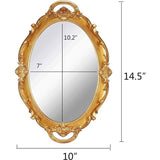 Vintage spiegel kleine wandspiegel hangspiegel 36,8 x 25,4 cm ovaal goud Vertaling: Vintage spiegel, kleine wandspiegel, hangspiegel, 36,8 x 25,4 cm, ovaal, goud.