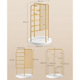 Draaibare sieradenstandaard 4 aparte secties Metalen frame Sieradenopslag voor kettingen, armbanden, oorbellen, oorknopjes, cadeaugoud