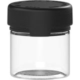 Aviator PET-plastic containers voor droge goederen, poeders en medicijnen met kindveilige doppen, 5 x containers, doorzichtige natuurlijke container, zwart deksel, 1oz / 30cc / 30ml