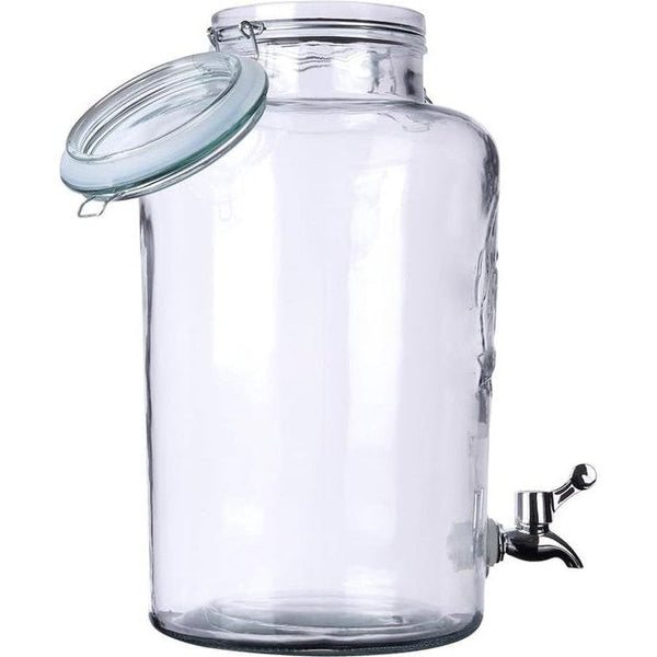 APS 10855 Beverage dispenser, 7 litres, glass container, stainless steel tap, 20 cm, height 30.5 cm