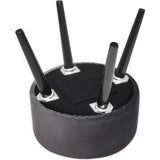 Puff fluwelen kruk, houten poten van fluweel, make-up board, zitkruk, rond, gestoffeerd, poef, kruk, fluweel, voetbank, elegant, voor hal, woonkamer, slaapkamer, Zwart/grijs